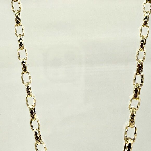 Leslie's 14K Polished Hammered Graduated Open Link Necklace - Picture 10 of 14